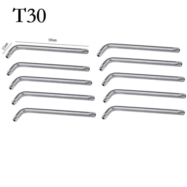 5PCS T30 T20 T25 For T10 T15 Double-End 2-way for Torx Screwdriver Spanner Wrench Tool 10PCS T30