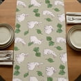 thumbnail image 5 of Table Runners 72 Inches Long Dress Scarves, Cute Rabbits Farmhouse Kitchen/Dining Table Runner, Coffee Tablerunners, Country Leaves Botanical Cartoon Bunny Beige 13x72 Inch, 5 of 9