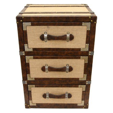 Three Hands 3 Drawer Decorative Wood Cabinet Walmart Com