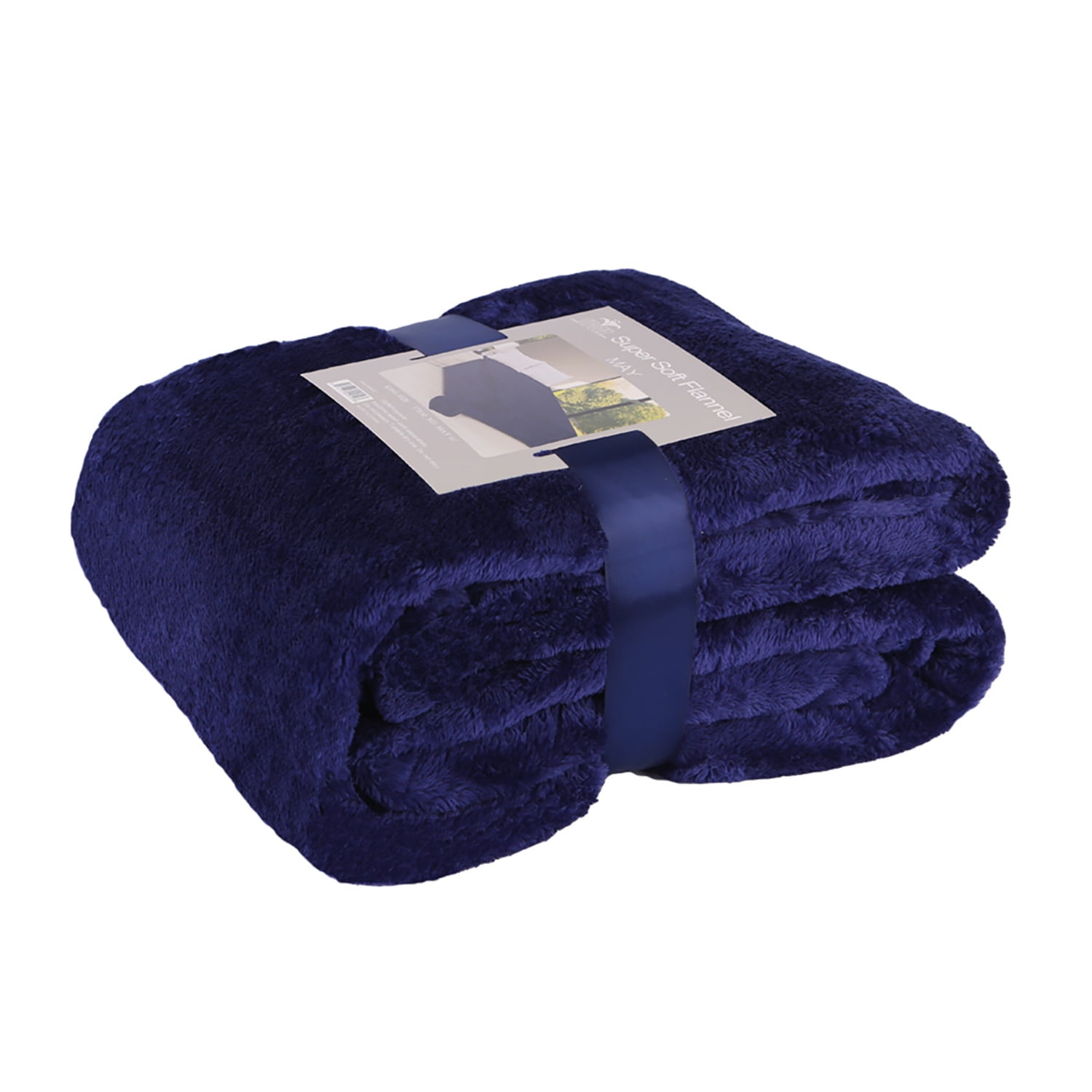 JML Fleece Blanket Flannel Blanket Couch Navy King 79"X89" Soft Lightweight Bed Blanket