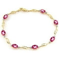 thumbnail image 2 of Galaxy Gold 3.39 Carat 14k Solid Gold Tennis Bracelet Pink Topaz Diamond, 2 of 2