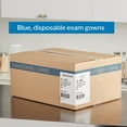 thumbnail image 5 of McKesson Exam Gown, Disposable - Poly and Premium Tissue, Front or Back Opening, Short Sleeve, Unisex - Blue, One Size Fits Most Adults, 21 in x 30 in, 50 Count, 5 of 11