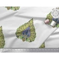 thumbnail image 3 of Soimoi Poly Georgette Fabric Leaves & Floral Block Print Sewing Fabric Yard 42 Inch Wide, 3 of 3