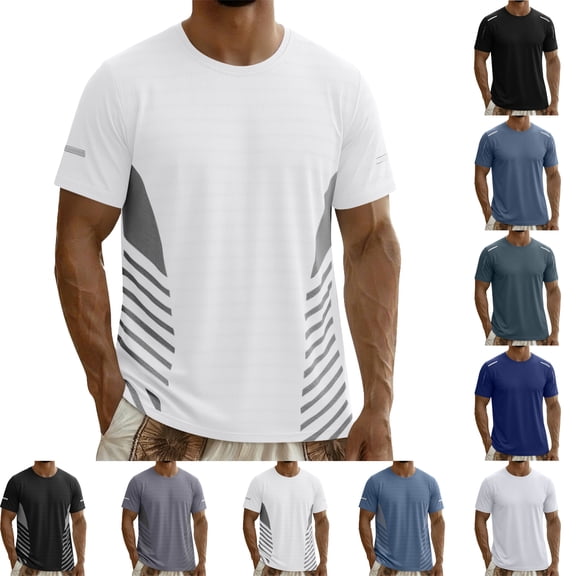 T Shirts for Men Plus Size Solid Color Crew Neck Casual Loose Tee Shirts Short Sleeve Big and Tall Mens Summer Tops