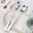 thumbnail image 2 of COMIART 304 Stainless - Steel Ice Spoon Set (2 - piece), Long - handle Teaspoons for Milk Tea, Honey and Stirring, 2 of 9