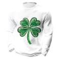 thumbnail image 2 of Ceisia Men's St. Patrick's Day Glitter Four-Leaf Clover Waffle Knit Top | Long Sleeve Crew Neck Casual Tee Gifts, 2 of 3
