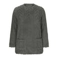 thumbnail image 4 of Women's Fleece Sherpa Tops Long Sleeve Fuzzy Warm Tunic Tops with 2 Pockets Lounge Loose Home Pajamas Winter Outfits (2XL, Dark Gray), 4 of 7