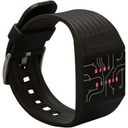 getDigital Binary Wrist Watch for Professionals with LED Lights - A Black Digital Clock That depicts The time as Binary Code