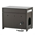 thumbnail image 6 of Cat Litter Box Enclosure Cat Litter Box Furniture Hidden Cat Washroom Litter Box Cat Box Cabinet With Hidden Plug 2 Doors Multi-Functional Storage Bench Cat House Pet Supplies, 6 of 9