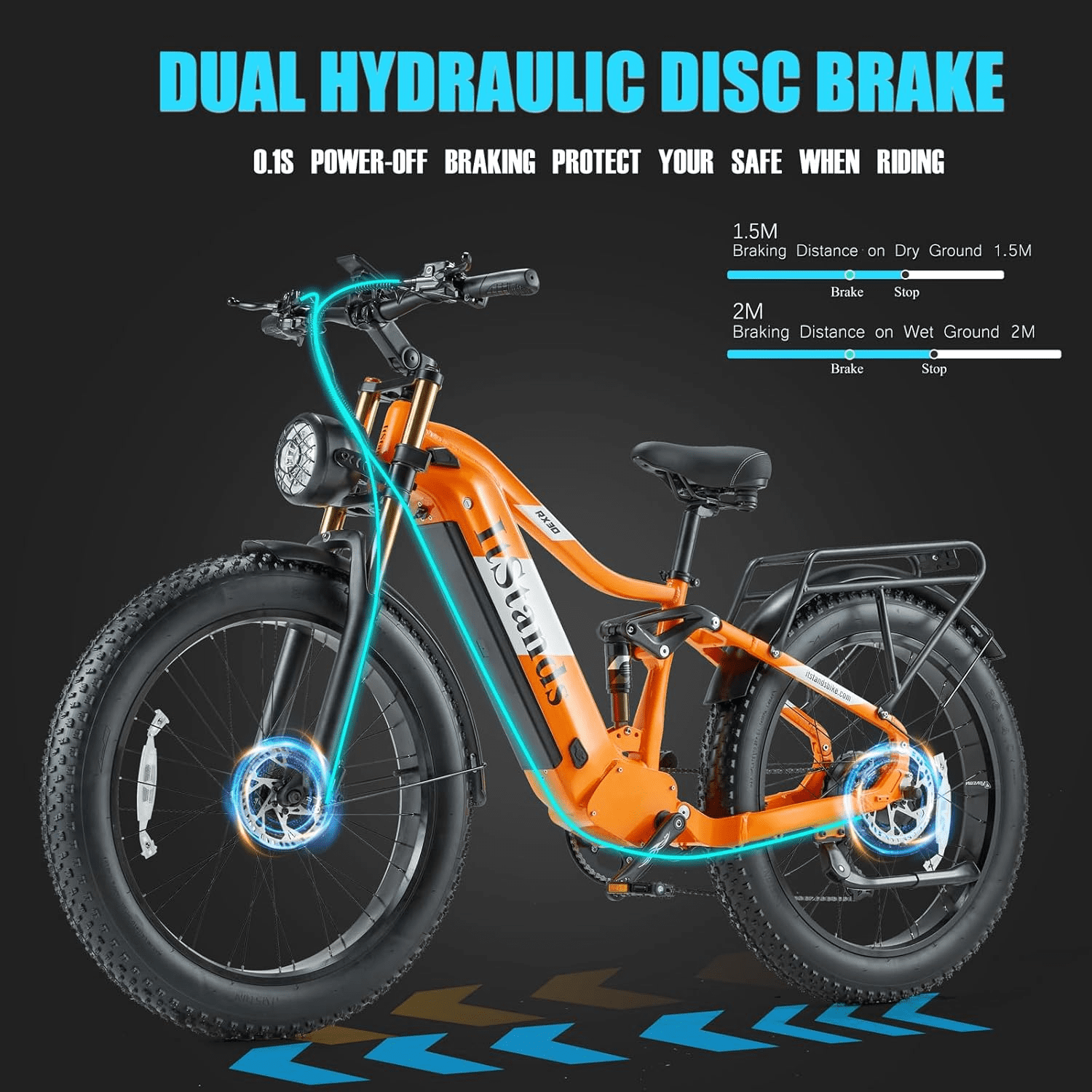 Dual Motors 2000W Electric Bike for Adult 48V 30AH Removable Battery Ebike 26"X4"Fat Tire up to 30MPH &120 Miles Long Range Off Road Beach Mountain Full Suspension Electric Bicycle