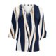 thumbnail image 4 of ICHUANYI Clearance Women's V Neck Shirt Graphic Printing Three-Quarter Sleeve Casual Blouse With Button Tops(Dark Blue, XL) ICHUANYI WER2023080910554, 4 of 5