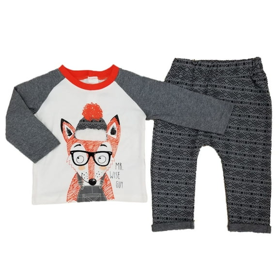 Infant Boys 2-Piece Mr. Wise Guy Fox Long Sleeve Shirt & Pants Set