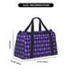 thumbnail image 3 of Fotbe purple argyle Bolsa de Viaje con Estampado, Bolsa de Fin de Semana para Mujer con Compartimento para Zapatos, Bolsa de Gimnasio con Bolsillo Húmedo, 3 of 7