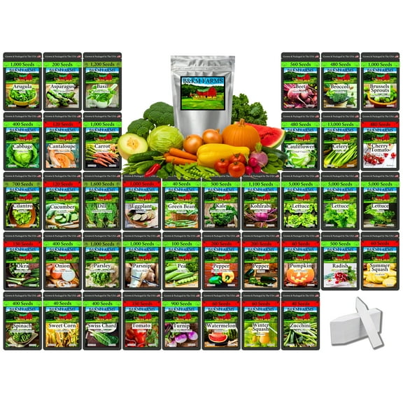 40 Vegetable, Herb & Melon Plant Seeds, Heirloom, Non-GMO, Non-Hybrid