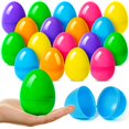 thumbnail image 1 of Huevos de Pascua de plástico V-Opitos de 8 cm, 36 unidades, rellenables a granel con bisagra, 1 of 7