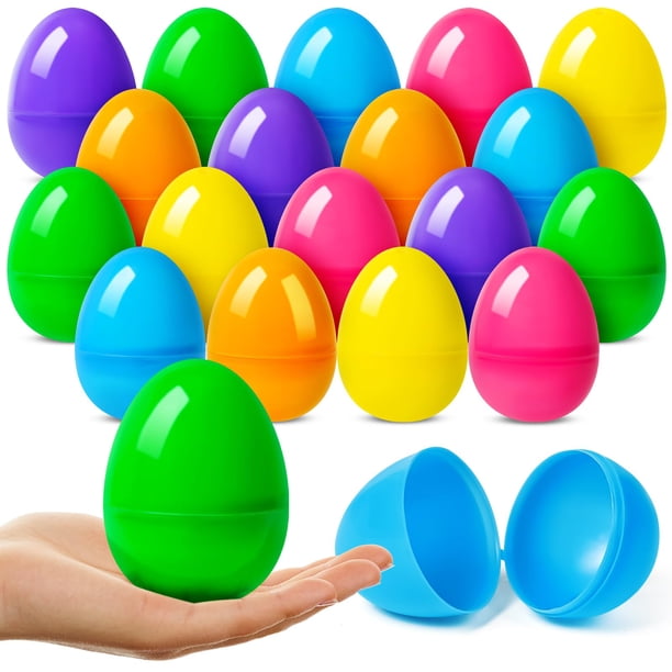 Huevos de Pascua de plástico V-Opitos de 8 cm, 36 unidades, rellenables a granel con bisagra