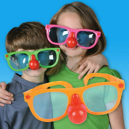 Jumbo Plastic Sunglasses w Clown Nose