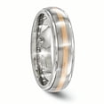 thumbnail image 4 of Edward Mirell Titanium&14k Rose Gold Brushed & Polished 6mm Band EMR206, 4 of 5