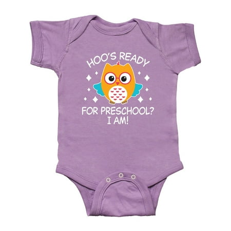 

Inktastic Hoo s Ready For Preschool I am with Cute Owl Gift Baby Boy or Baby Girl Bodysuit