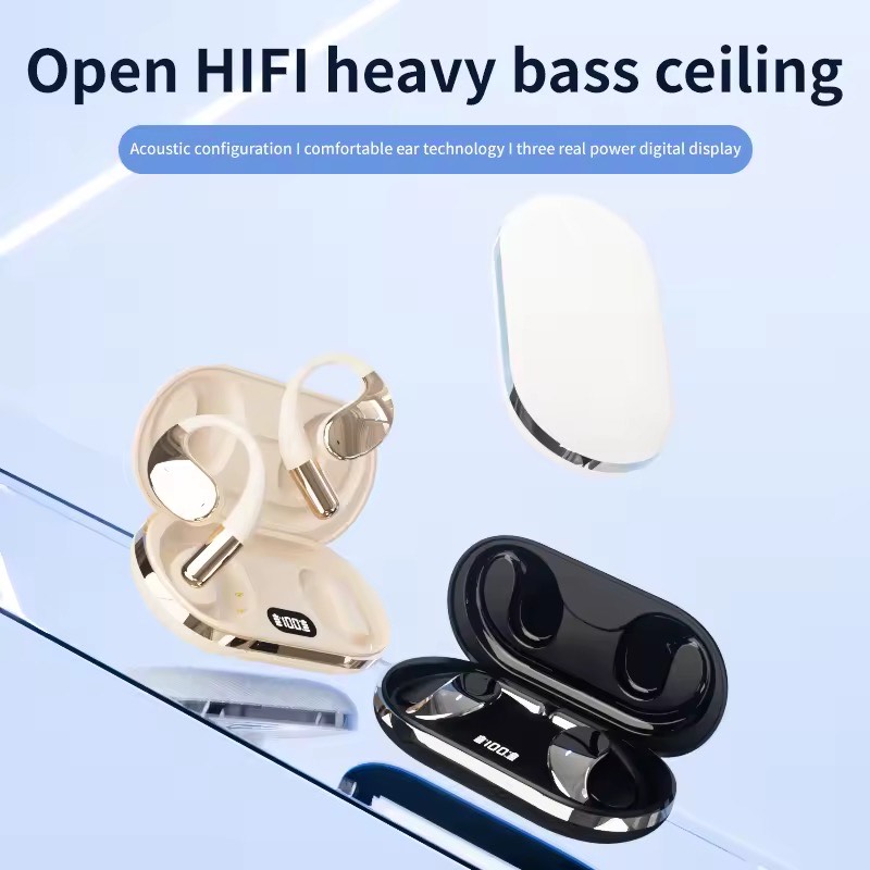 Wireless Earbuds with LED Charging Case, Bluetooth 5.0, Touch Control, Black and Silver (Black,White, Khaki)