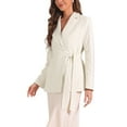 thumbnail image 4 of INSPIRE CHIC Single Button Blazer for Women's Work Office Lapel Long Sleeve Belted Jacket Suit Blazer, 4 of 5