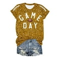 thumbnail image 4 of Women's Game Day Shirts Funny Sequin Football Hearts Graphic Short Sleeve Tops Summer Trendy Crew Neck Casual Workout Tees Z004-Gold L, 4 of 5