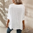 thumbnail image 7 of Womens Summer Shirts Plus Size Batwing Sleeve Versatile Neck Oversized Tshirts for Women White XL, 7 of 7