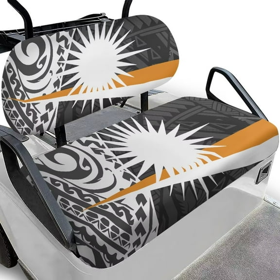 Pzuqiu Golf Cart Seat Towel Breathable Universal Golf Cart Seat Blanket Polynesian Print Easy Installation Machine Washable Compatible Club Car and More 2 Passenger Golf Carts