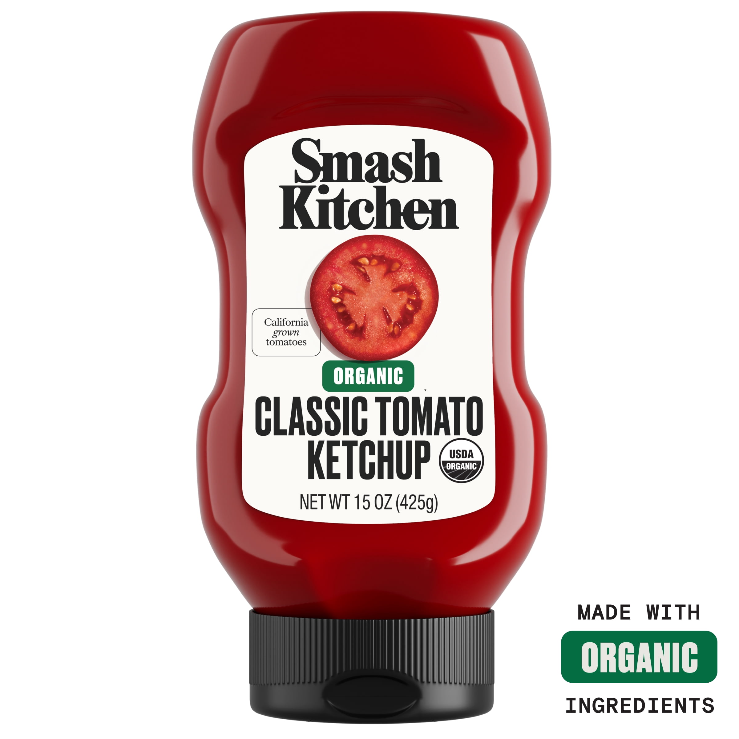 (12 pack) Smash Kitchen Organic Tomato Ketchup, 15 oz Bottle