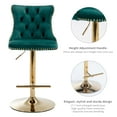 thumbnail image 6 of ODUSE-DAILY Velvet Swivel Bar Stools Set of 4 with Upholstered Back, 25-33 Inch Height Adjustable, Bar Chairs for Counter Height Bar Height Kitchen Island Pub (4Pcs, Golden Base, Green), 6 of 12