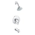 thumbnail image 1 of Eurostyle Pressure Balance Valve Bathtub & Shower Combo Faucet, Chrome, 1 of 1