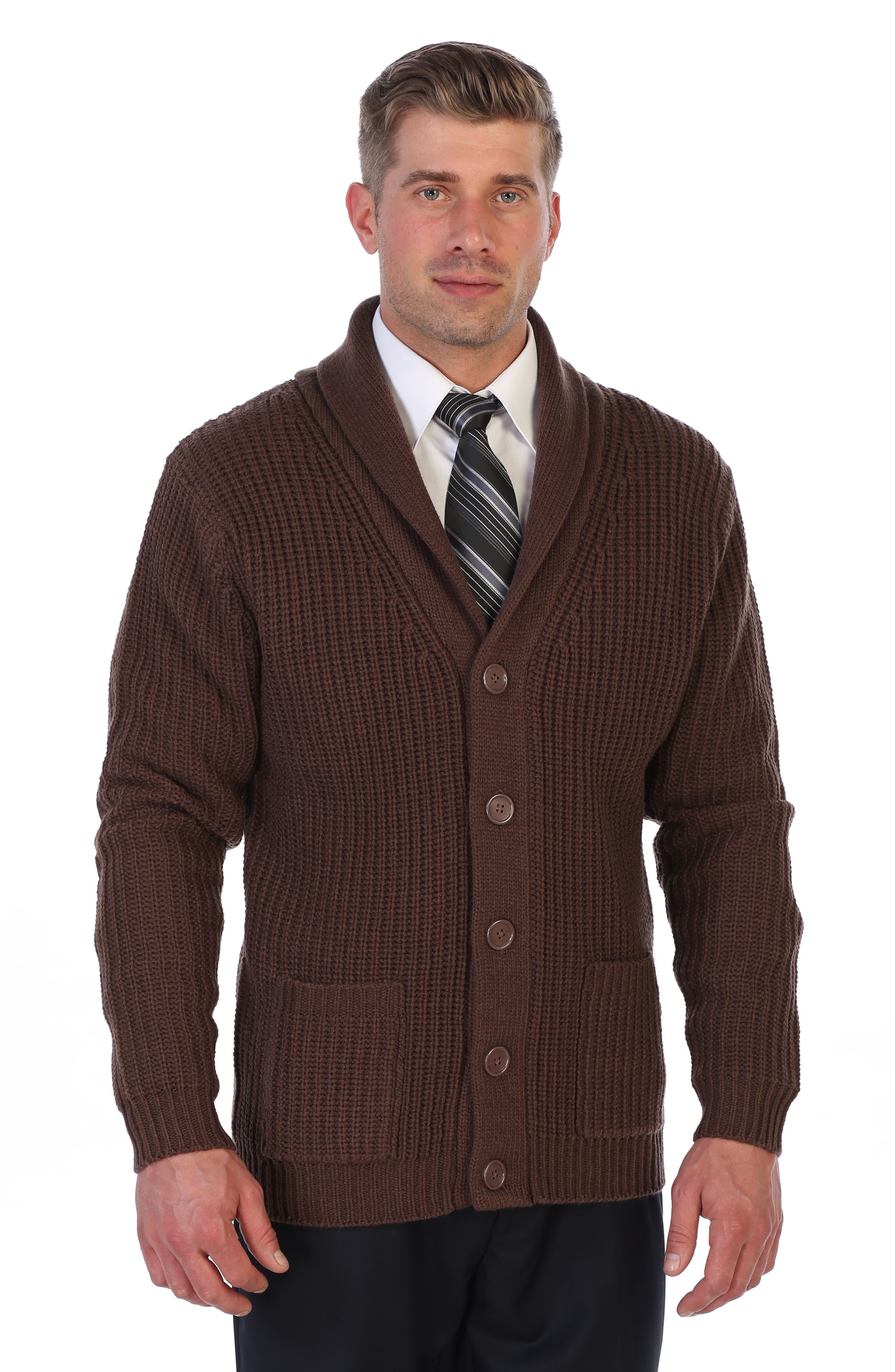 Gioberti Mens Heavy Weight Shawl Collar Knitted Regular Fit Cardigan ...