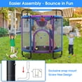 thumbnail image 6 of YORIN Trampoline for Kids, 60'' Mini Trampoline for Toddlers with Swing, Enclosure Net and Basketball Hoop, Indoor/Outdoor Kids Round Trampoline with Adjustable Gymnastics Bars, Gifts for Boys Girls, 6 of 7