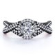 thumbnail image 1 of JeenMata Anillo de Bodas de Moissanita de Corte Redondo de 1 Quilate en Oro Negro de 18 K sobre Plata, 1 of 5