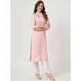 thumbnail image 5 of Women Embroidered Viscose Rayon Straight Kurta (Pink), 5 of 6