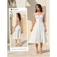 thumbnail image 5 of Women's 2025 Summer Midi Corset Dress Wedding Guest Dresses A Line Flowy Slit Going Out Sundress for Tea Party, 5 of 7