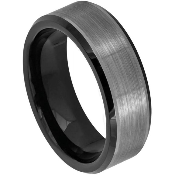 Ring for Men and Women Gifts With Thought Ring Yellow Gold Tone IP Plated Center Grooved – 7mm Wedding Band Ring Ideal Rings for Couples