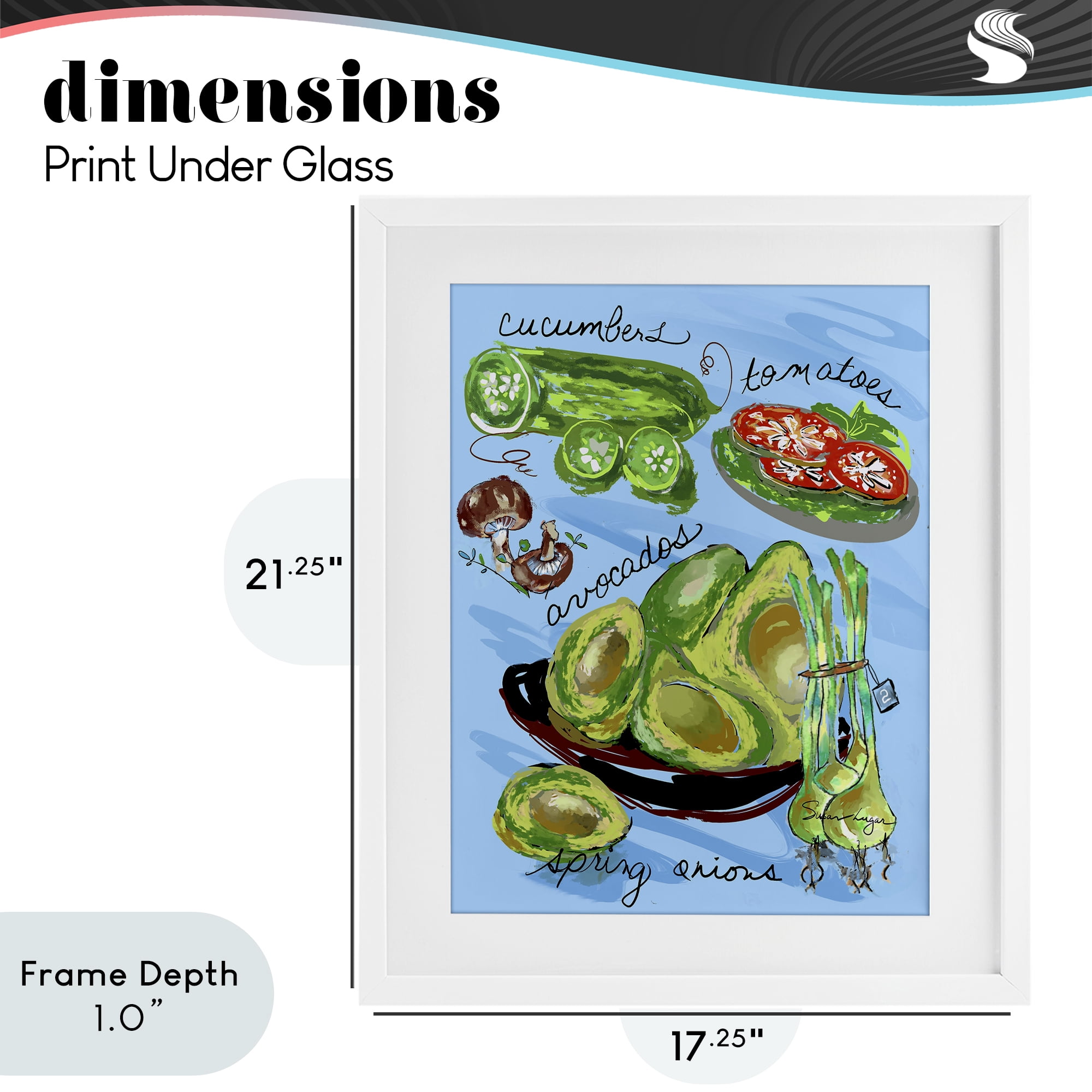 Stupell Industries Fresh Produce Collection White Framed Print Under Glass, design by Susan Lugar