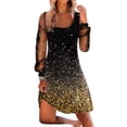 thumbnail image 4 of Robe Midi en Lin Imprimé à Manches Longues et Aguichant pour Femmes, Printemps 2025, 4 of 6