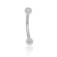 thumbnail image 2 of JewelStop 14K Solid White Gold Curved Barbell Ball 3mm Eyebrow Ring, 16 Gauge, 2 of 3