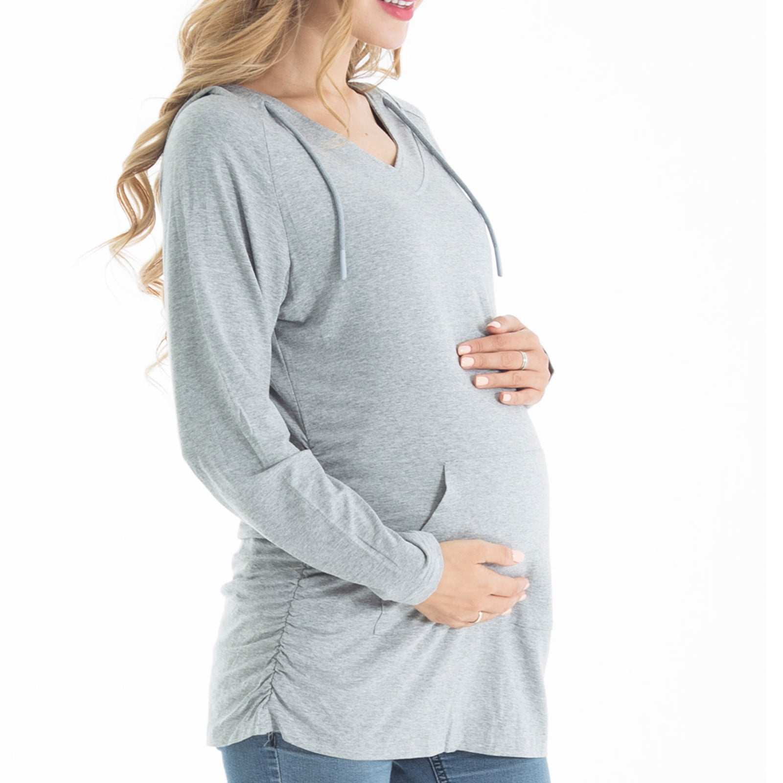 Bearsland Female Long Sleeve Maternity Hoodie Shirt Casual Top Pregnacy Sweatshirt