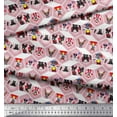 thumbnail image 2 of Soimoi Poly Georgette Fabric Geometric & Dogs Patchwork Print Fabric by The Yard 52 Inch Wide, 2 of 3
