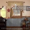 thumbnail image 2 of VHC Brands Burlap Natural with Burgundy Stars Primitive 36"x36"x18" Prairie Swag Pair Tan Rod Pocket Stenciled Cotton Drawstring Ties Kitchen Window Curtains, 2 of 5