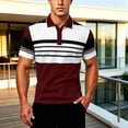 thumbnail image 2 of JAJAHO Mens Polo Shirts Short Sleeve Color Block Striped Regular Fit Summer Moisture Wicking Golf Shirts Comfy Tops, 2 of 4