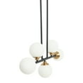 thumbnail image 5 of Robert Stevenson Lighting Lorne - Metal and Frosted Glass 5-Light Chandelier, Matte Black, 5 of 8