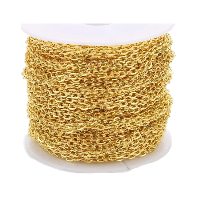 jifeng Chain Extender Extension Chains for Necklace Jewelry Making , Gold 0.6mm, 9m