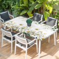 thumbnail image 2 of Eucalyptus Leaves Table Cloths for 5 Foot Rectangle Tables, Farmhouse Pastoral Flowers Plants Patio Waterproof Elastic Fitted Tablecloths, Washable Rectangular Table Cover for Camping, 2 of 8