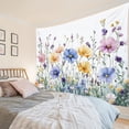 thumbnail image 4 of Rustic Wildflower Tapestry Wall Hanging Blue Yellow Purple Floral with Green Leaf Wall Tapestry for Bedroom Aesthetic Flower Plant Tapestry for Living Room College Dorm Decor,60x40 inch, 4 of 5