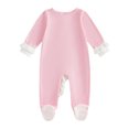 thumbnail image 2 of Cjfdfy Newborn Baby Girl Footed Fall Clothes She's Here Embroidery Footed Romper Long Sleeve Fall Bow Ruffle Jumpsuit Infant Cute Coming Home Fall Winter Outfit, 2 of 8
