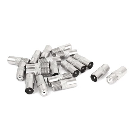 19 Pcs RF Coaxial F Female to PAL Male TV CATV Aerial Connector Silver Tone 19 Pcs RF Coaxial F Female to PAL Male TV CATV Aerial Connector Silver Tone